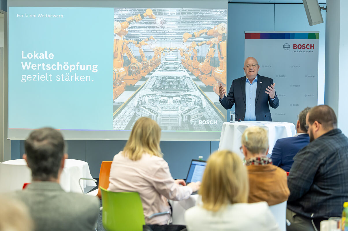 Bosch appelliert für Local Content Regeln in Europa, denn nur ein fairer Wettbewerb und ein starkes europäisches Know-how  ermöglichen eine erfolgreiche Transformation.