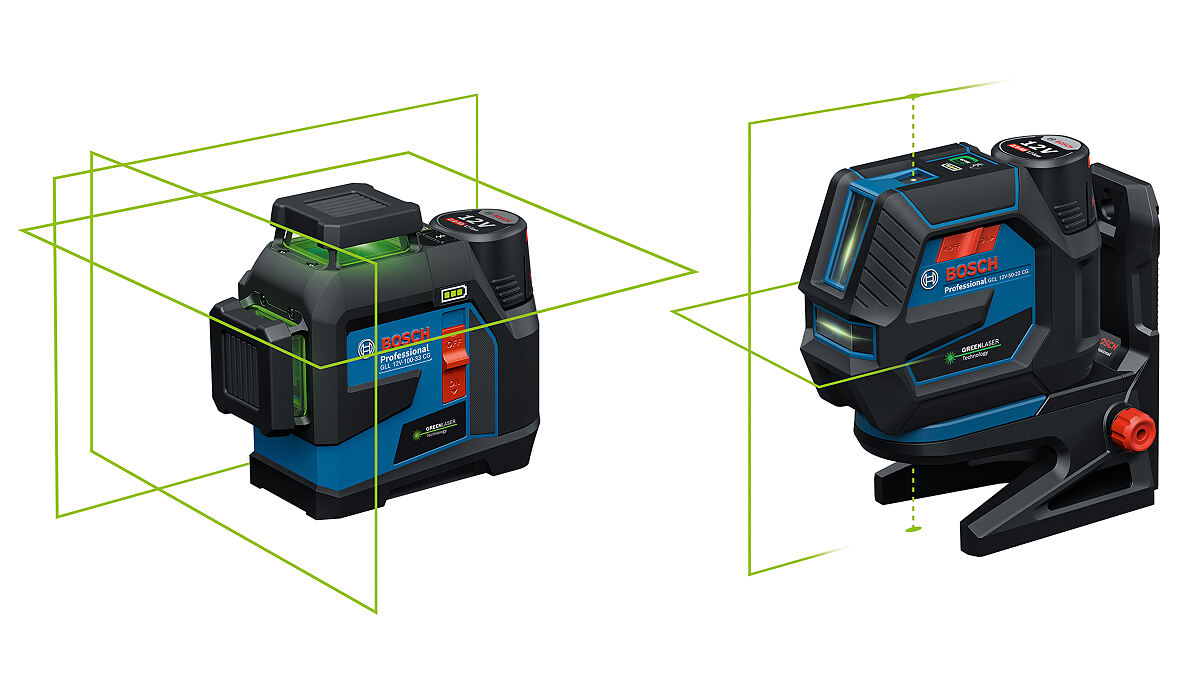 Robust und berührungslos zu bedienen: Neue 12 Volt-Linienlaser von Bosch für Profis